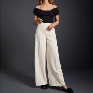 LOFT darted palazzo pants Winter White 8
